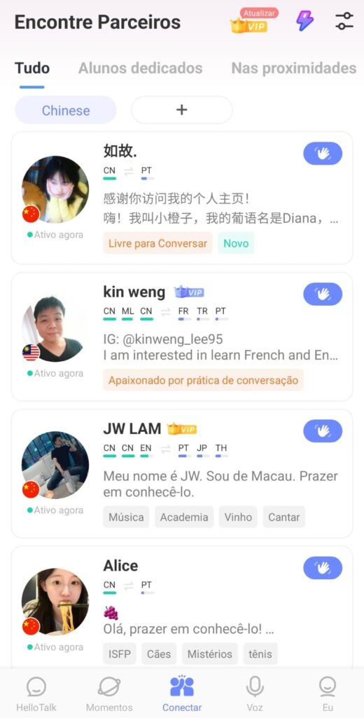 Conheça 10 aplicativos para aprender mandarim no tempo livre: Hello Talk
